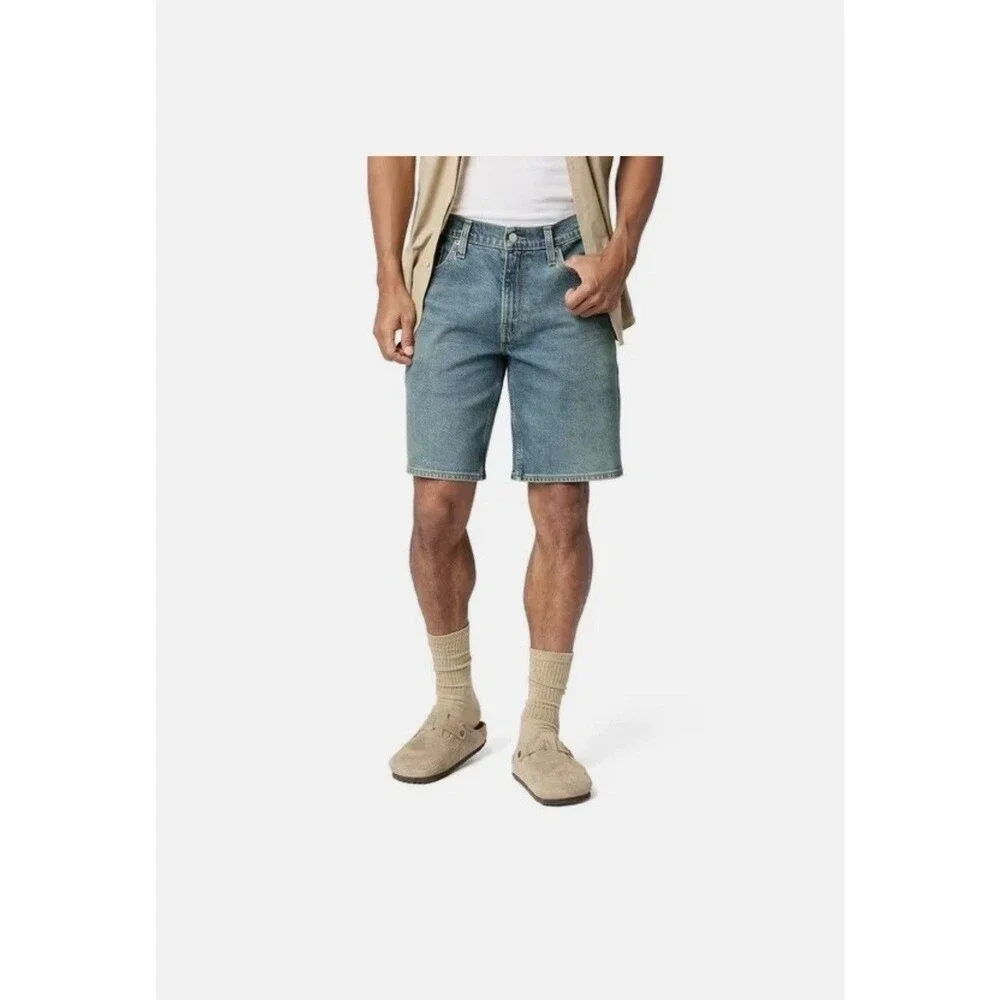 Levis Strauss Signature Men's Big and Tall Classic Denim Shorts, Size 42, Blue